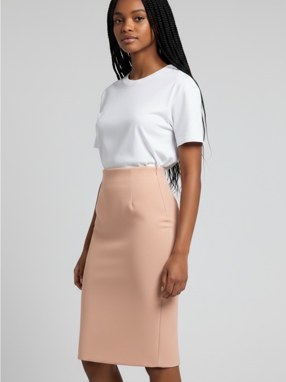ASOS Blush Pink High-Waist Pencil Skirt